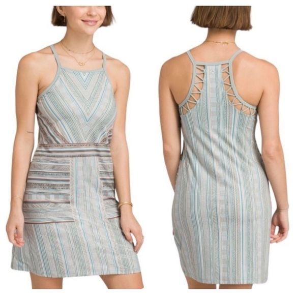 Prana Ardor Dress Agave Samba Green Neutral Athletic Stretch Size Medium - Picture 1 of 10